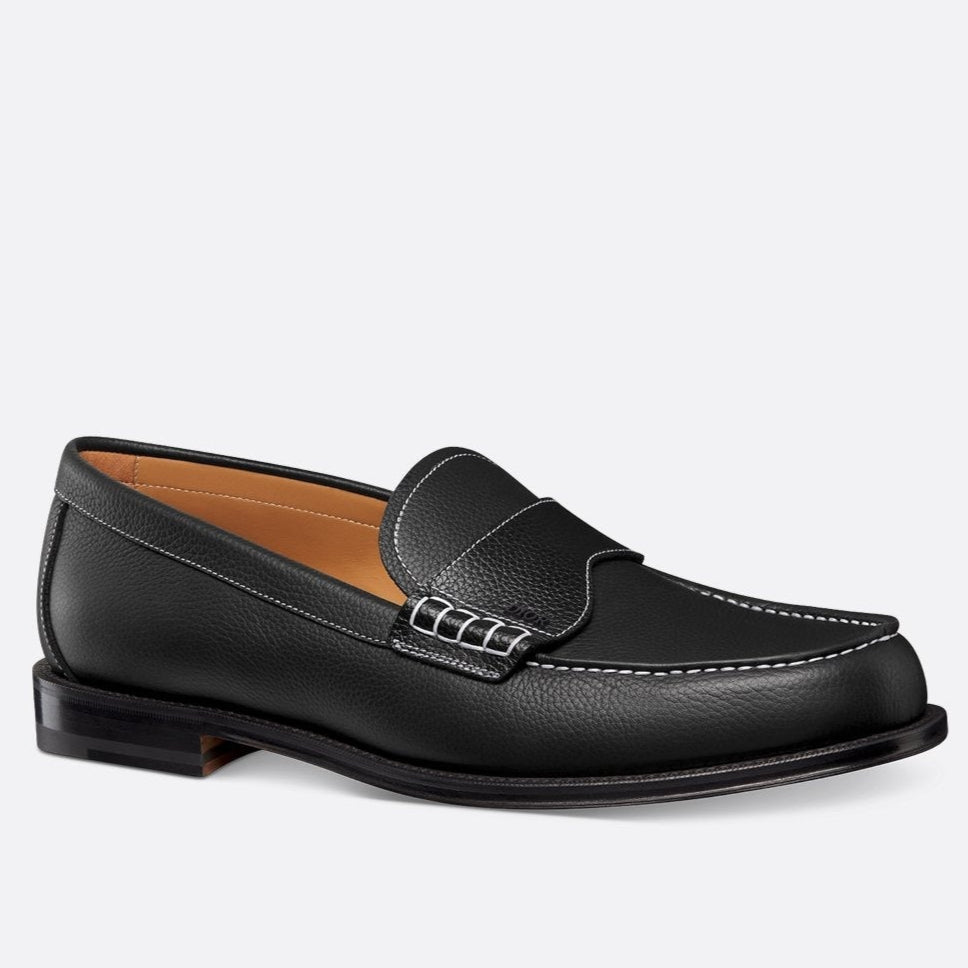 Luxury Leather Classic Black Slip-On  Loafers