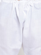 Beige Kurta With Aligarh Pajama Set in Linen For Men by Treemoda