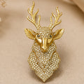 Royal Deer Brooch – Elegant Golden Statement Accessory