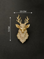 Royal Deer Brooch – Elegant Golden Statement Accessory