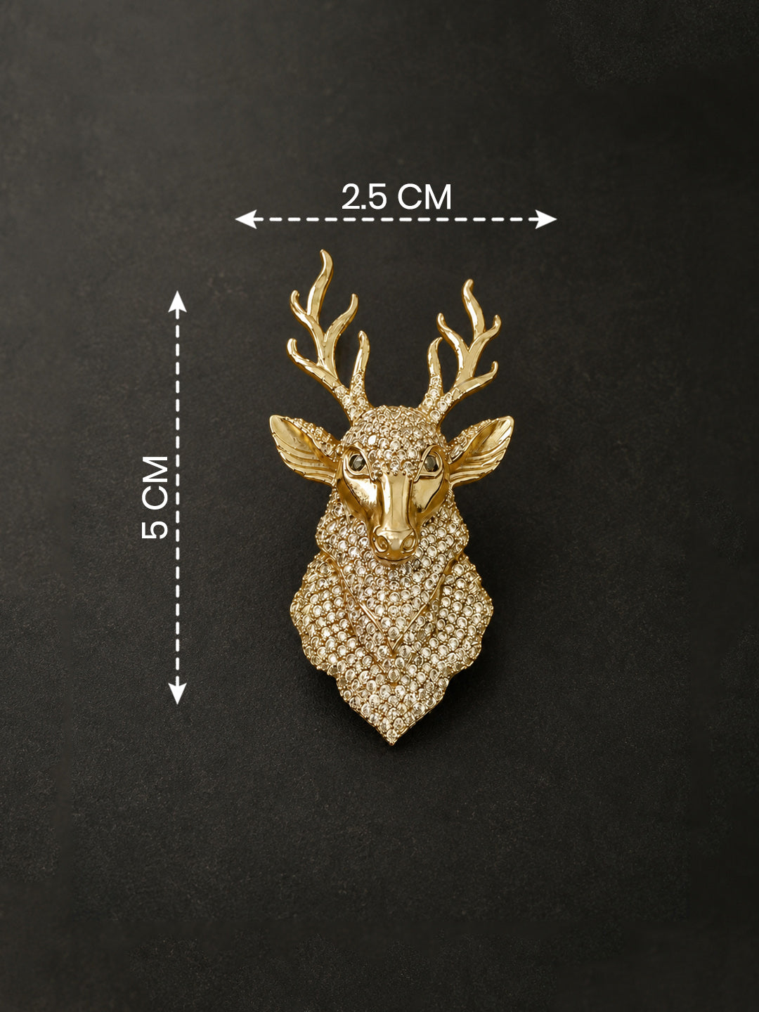 Royal Deer Brooch – Elegant Golden Statement Accessory