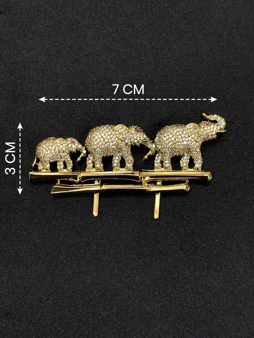 Luxury Victorian Elephant Family Brooch – Brass Plated AAA Quality Statement Jewelry