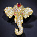 Premium Victorian-Plated Elephant Brooch Pin | AAA Quality AD Brass Designer Brooch