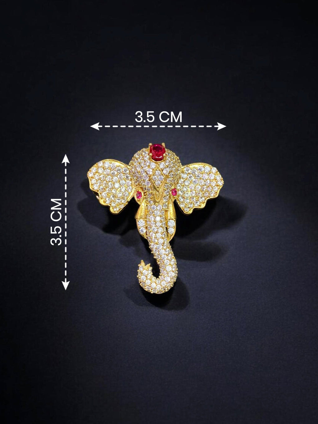 Premium Victorian-Plated Elephant Brooch Pin | AAA Quality AD Brass Designer Brooch