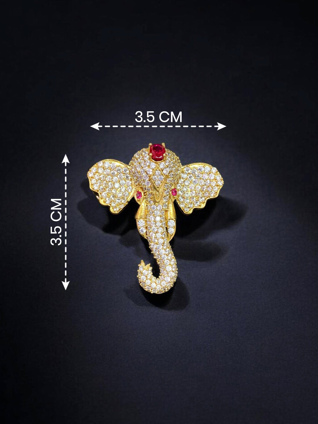 Premium Victorian-Plated Elephant Brooch Pin | AAA Quality AD Brass Designer Brooch