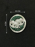 Luxury Victorian Elephant Family Brooch with Green Stones – Brass Plated AAA Quality Jewelry