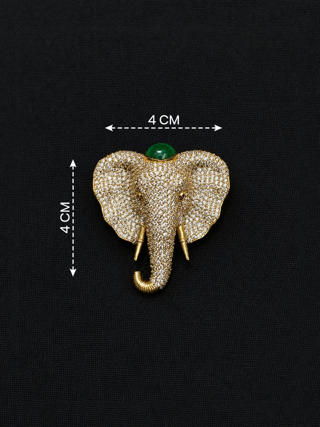 Luxury Victorian Elephant Brooch with Green Stone – Brass Plated AAA Quality Statement Jewelry