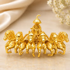 Premium Golden Krishna Chariot Brooch Pin for Men & Women | Divine Horse Design