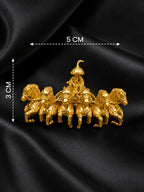 Premium Golden Krishna Chariot Brooch Pin for Men & Women | Divine Horse Design