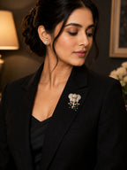 Luxury Victorian Elephant Pendant with Onyx Stones & Pearl Beads – Brass Plated AAA Quality Jewelry