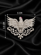Elegant Silver-Plated Brass Eagle Brooch with AAA Quality AD Stones