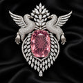 Royal Swan & Floral Crystal Brooch Premium Statement Piece