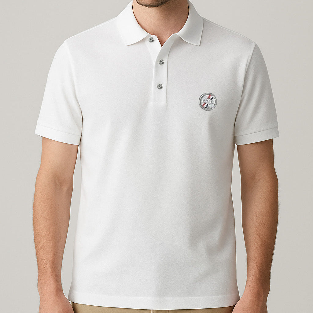 Elegant Logo Embroidered Regular Fit Tee
