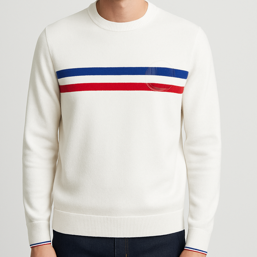 Latest Multi-Color Strip Crew Neck Pullover