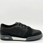 All-Black Luxury Designer Sneakers with Signature Pattern