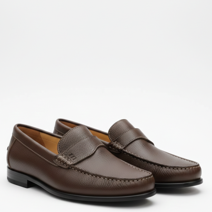 Premium Brown Leather Loafers Classic Comfort Style