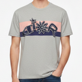 Premium Grey Classic T-Shirt with Iconic Brand Logo Stripe