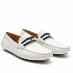 Premium Initial T Logo White  Loafers  For men