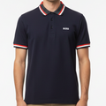 Luxury Brand Signature Navy Polo T-Shirt with Contrast Collar