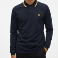Men’s Classis Long-Sleeve Polo Shirt with Tipped Collar