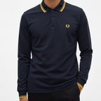 Men’s Classis Long-Sleeve Polo Shirt with Tipped Collar
