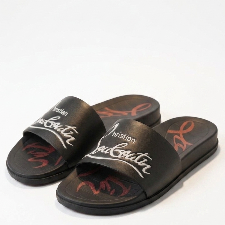 Luxury Black Designer Slide Sandals – Premium Comfort & Modern Style