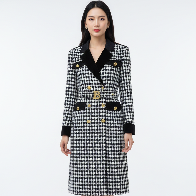 Women Fashion All-Over Logo Printed Coat