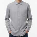 Minimal Grey Classic Button-Down Shirt