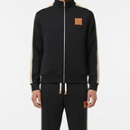 Men’s Luxury Black Tracksuit with Golden Side stripe