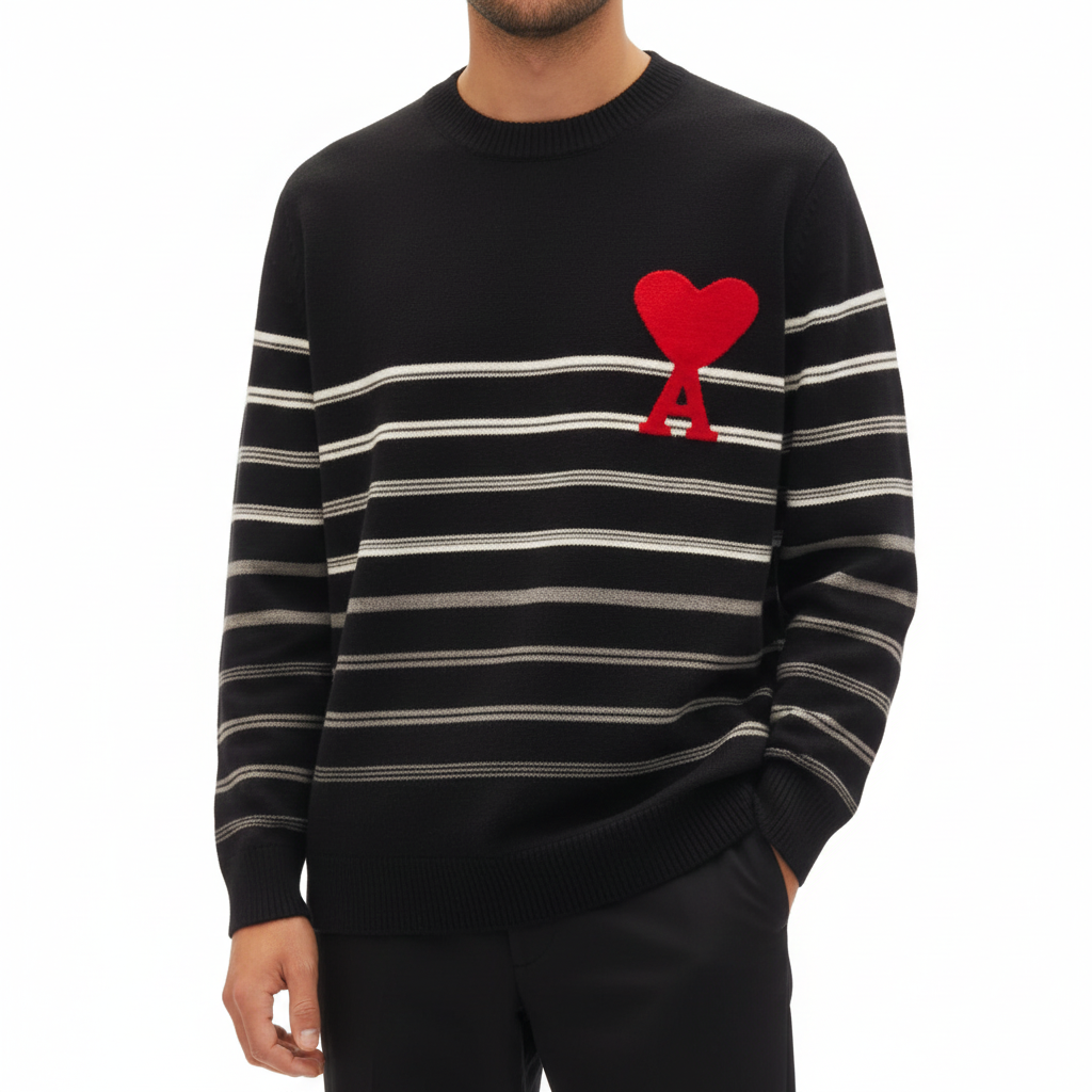 Branded Striped Coeur Pullover