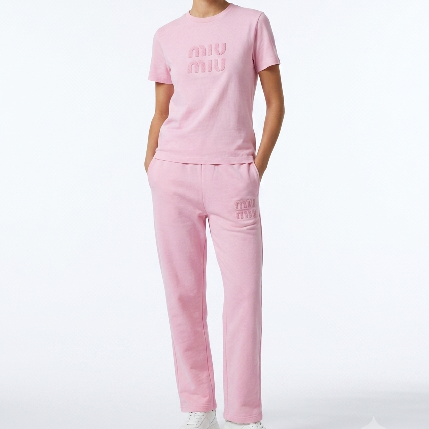 Premium Embroidered Logo Co-ord Set – T-Shirt & Lounge Pants