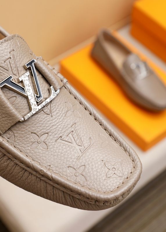 Imported Beige Loafers With Initial Logo