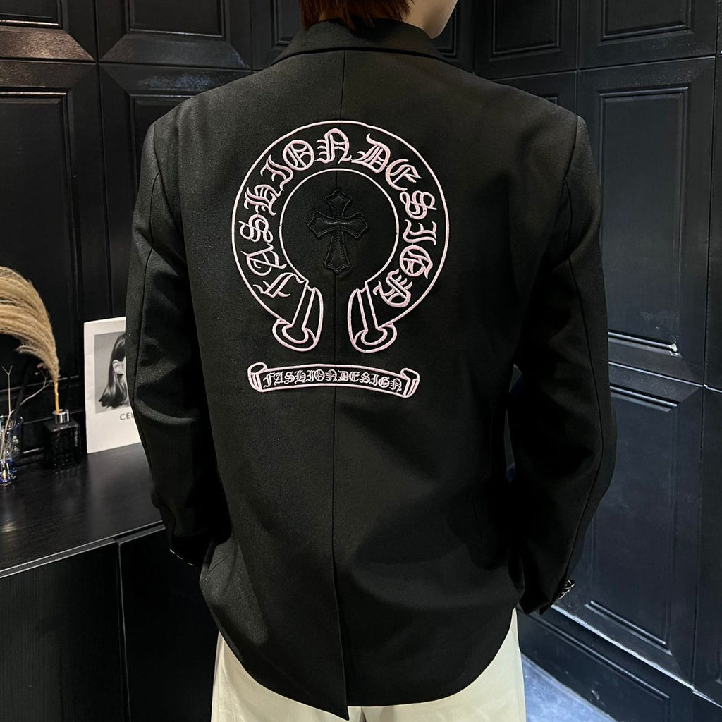 Imported  & Exclusive  Black Blazer with Embroidered brand Logo