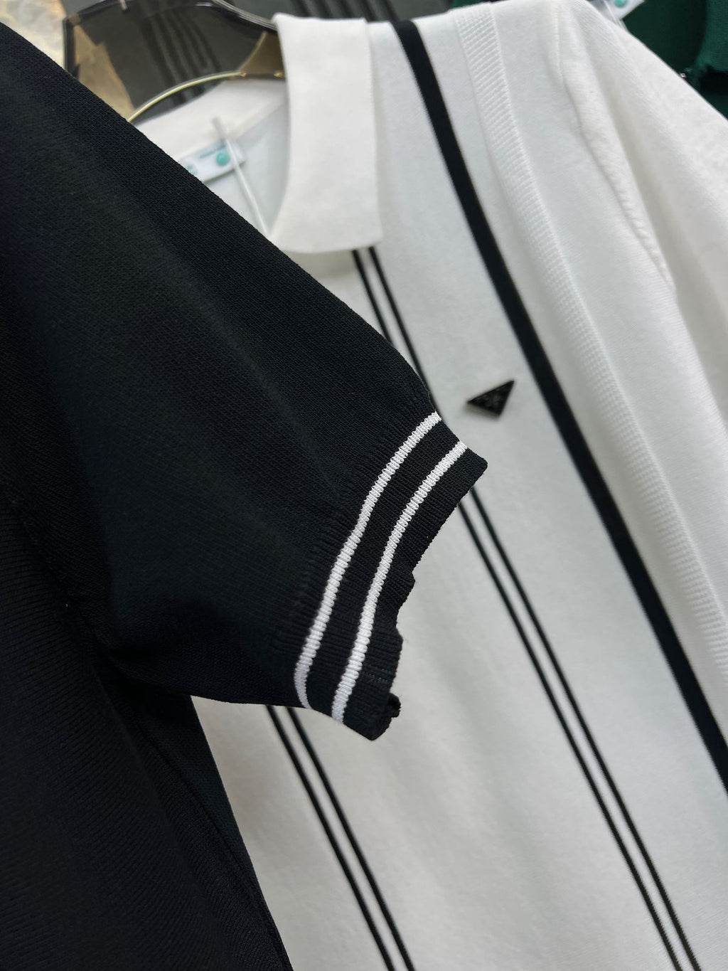 Imported Brand Stripe Pattern  Polo Tee