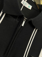 Imported Brand Stripe Pattern  Polo Tee