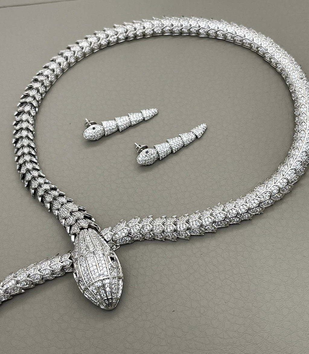 Premium Serpenti Diamond Cut Necklace For