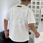 Premium Quality  Big Patched Logo Drop Shoulder Tee
