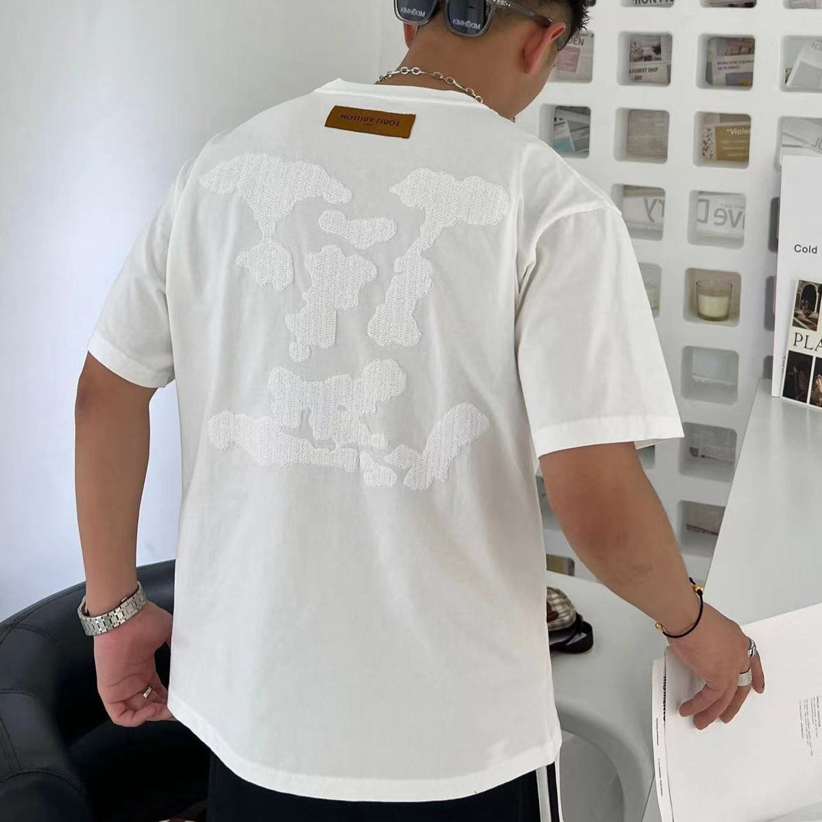 Premium Quality  Big Patched Logo Drop Shoulder Tee