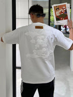 Premium Quality  Big Patched Logo Drop Shoulder Tee