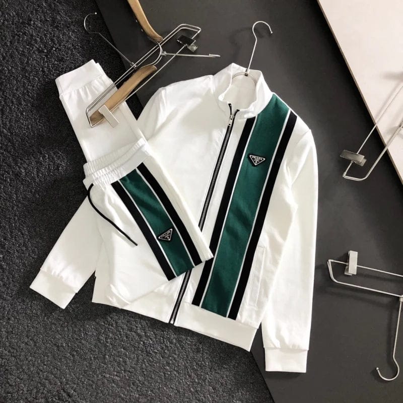 Premium White Tracksuit Set