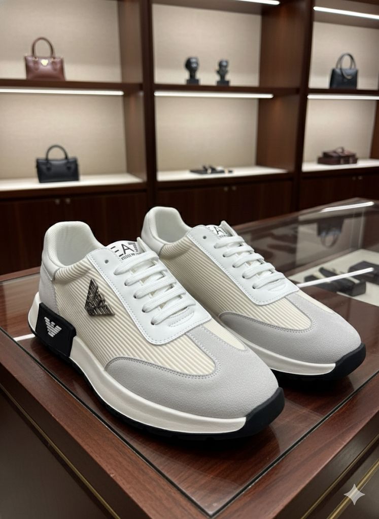 White Premium Runner Sneakers