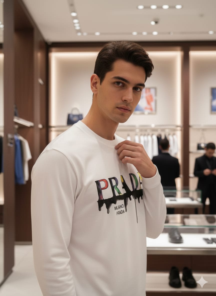 White Drip Logo Luxury Sweatshirt