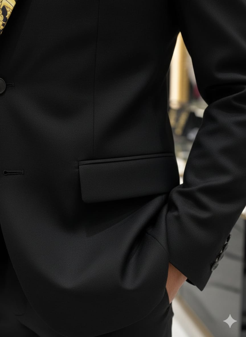 Luxury  Baroque Print Black Blazer
