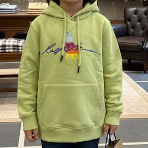 Kids Lime Green Hoodie with Multicolor Polo Rider – Cute, Cozy & Stylish
