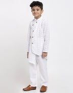 Lucknowi Chikankari Cotton Kurta Pajama Set For Boys/Kids By Treemoda|White| Kurta Pajama Set