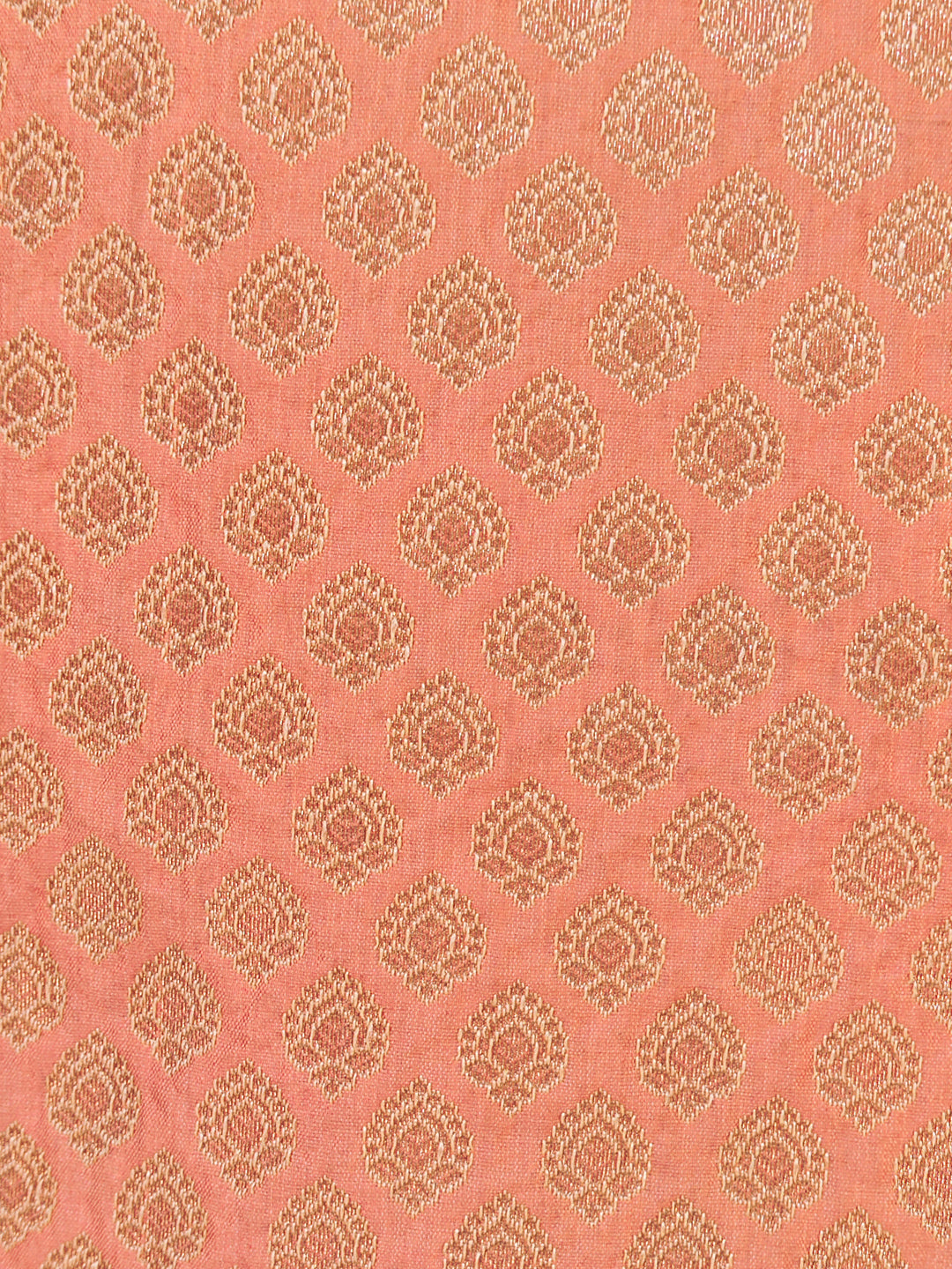 Classic Salmon Pink Brocade Nehru Jacket for Men By Treemoda