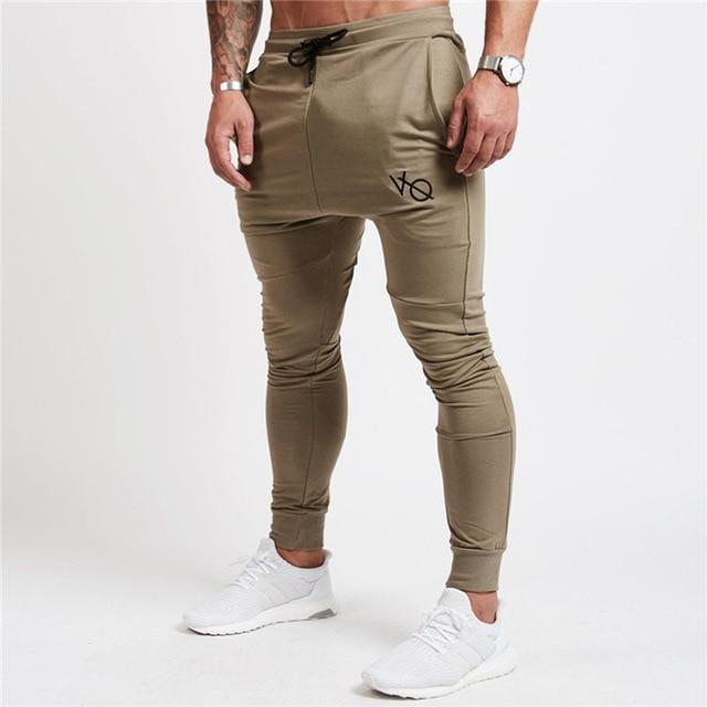 2019 New Men Brand Joggers Sweatpants Gyms Workout Fitness Cotton Trousers Male Casual Fashion Skinny Track Pants - Aurveza