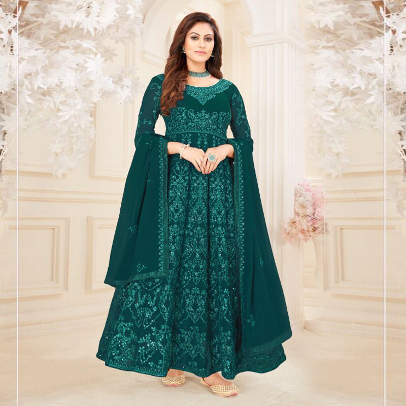 (Semi Stitched)  Heavy Blumming Georgette Gawn