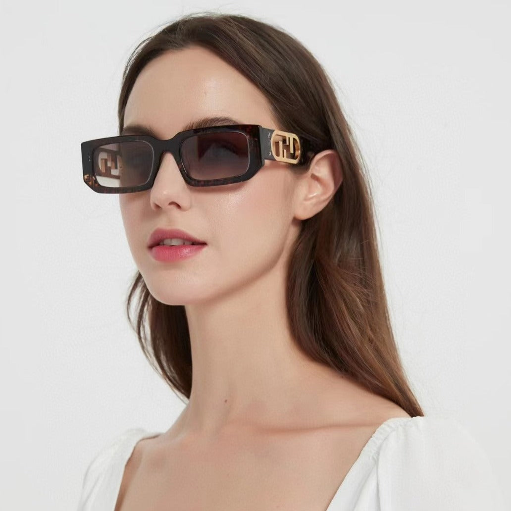 Hot Square Frame Retro Gradient Shades