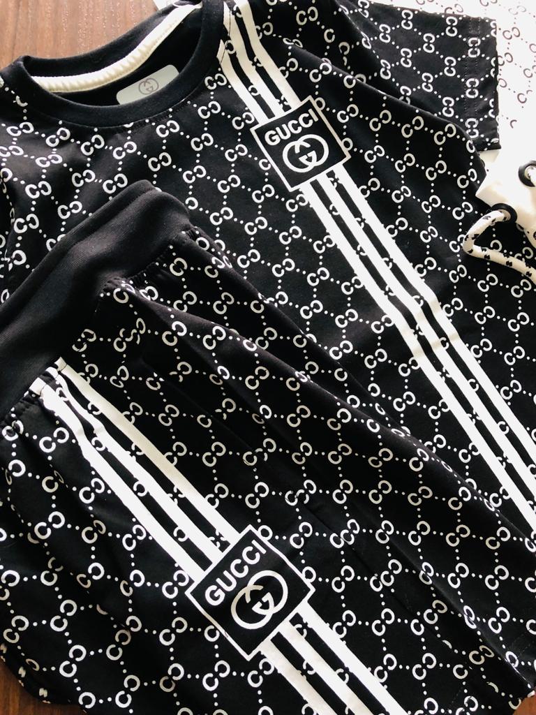 Round Neck Tee Cord Set For Kids